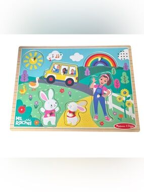 Melissa & Doug Ms Rachel Wooden Musical Puzzle Kids Toy Tested Works